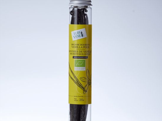 Organic Bourbon vanilla pods - 35 g glass tube