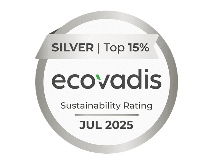 Médaille d'argent EcoVadis, Top 15 %, notation RSE de juillet 2025 obtenue par Eurovanille.