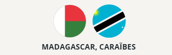 Drapeaux des origines de Vanilla pompona : Madagascar et Caraïbes.
